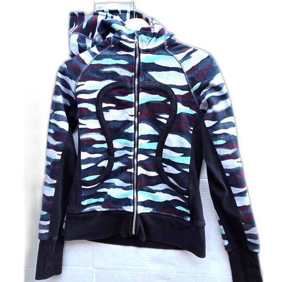 Lululemon Cult-Favorite Scuba Hoodie Women’s Size 6 Multi Camo Cotton Fleece - Picture 7 of 10